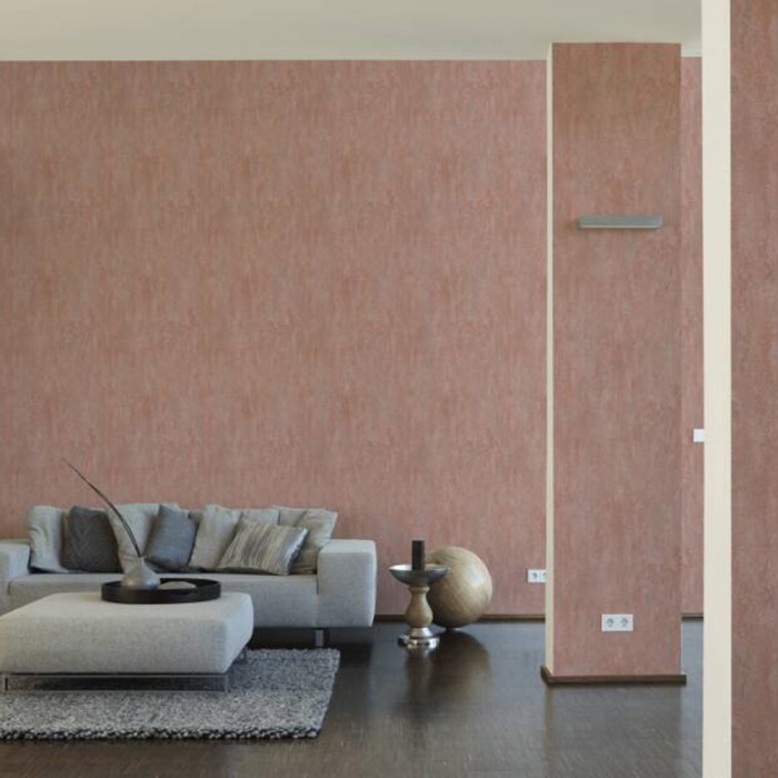 Ταπετσαρία Τοίχου 0.53x10.05m A.S. Création by «Livingwalls» Styleguide Jung 2024 «Uni, Metallic, Pink» 380442