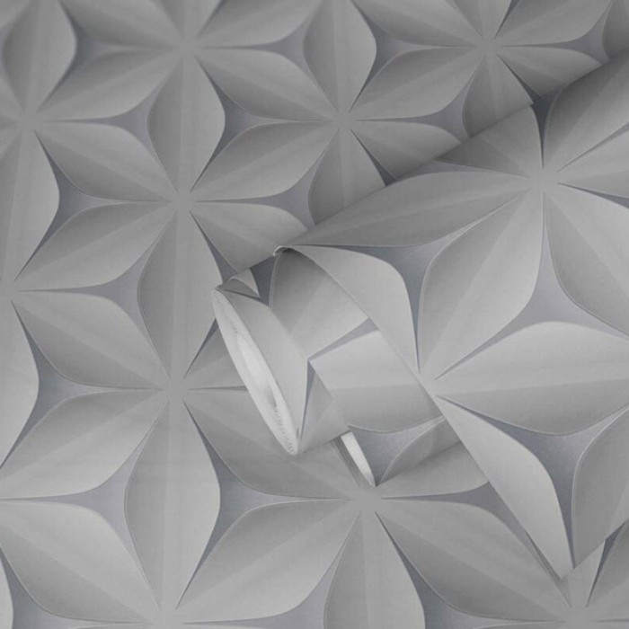 Ταπετσαρία Τοίχου 0.53x10.05m A.S. Création by «Livingwalls» Styleguide Jung 2024 «Graphics, Floral, 3D, Grey» 960421