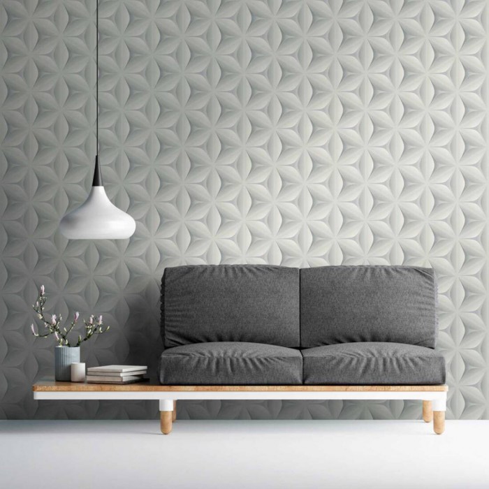 Ταπετσαρία Τοίχου 0.53x10.05m A.S. Création by «Livingwalls» Styleguide Jung 2024 «Graphics, Floral, 3D, Grey» 960421