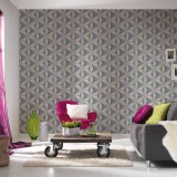 Ταπετσαρία Τοίχου 0.53x10.05m A.S. Création by «Livingwalls» Styleguide Jung 2024 «Graphics, Floral, 3D, Blue, Grey, Pink» 960422