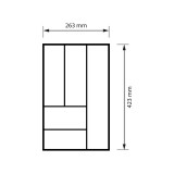 Κουταλοθήκη για Συρτάρι Κουζίνας 263x423mm με Πλαίσιο Αλουμινίου και Διαχωριστικά από Ξύλο Οξιάς Altfet