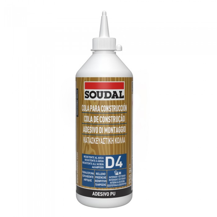 Κόλλα ξύλου ταχείας πήξης 750gr Soudal D4 PU