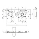 Κλειδαριά με Πόμολο AGB Vitra με πρόσοψη 52,5x10,5mm και κύλινδρο πομόλου 48mm σε χρώμα νίκελ ματ