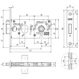 Κλειδαριά με Πόμολο AGB Vitra με πρόσοψη 100x18mm και κύλινδρο πομόλου 48mm σε χρώμα νίκελ ματ