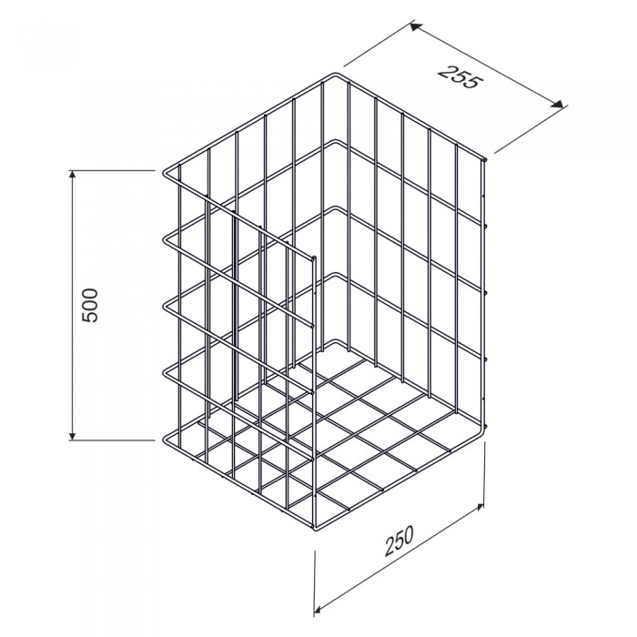 Καλάθι Απλύτων Συρμάτινο Τρίπλευρο 25x25.5x50cm Ανθρακί 455Α-BL