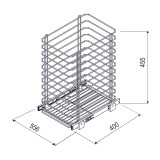 Καλάθι Απλύτων Συρμάτινο Συρόμενο 55.6x40x45.5cm Μαύρο 917A-BL