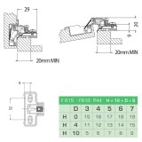 Μεντεσές με Κοντό Σώμα Danco 615P44