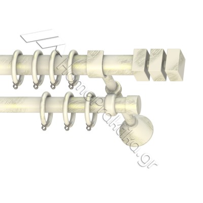 Κουρτινόξυλο Μεταλλικό Διπλό με Σωλήνα Ø25 Anartisi LEADER σε χρώμα MY 13