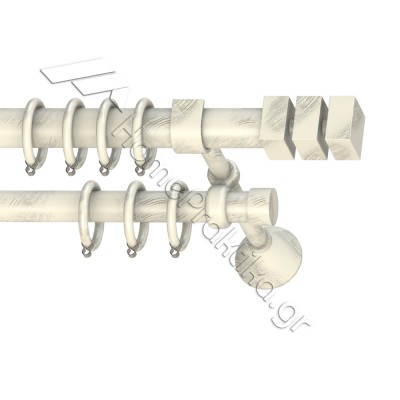 Κουρτινόξυλο Μεταλλικό Διπλό με Σωλήνα Ø25 Anartisi LEADER σε χρώμα MY 15