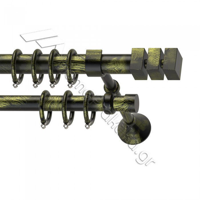 Κουρτινόξυλο Μεταλλικό Διπλό με Σωλήνα Ø25 Anartisi LEADER σε χρώμα MY 22