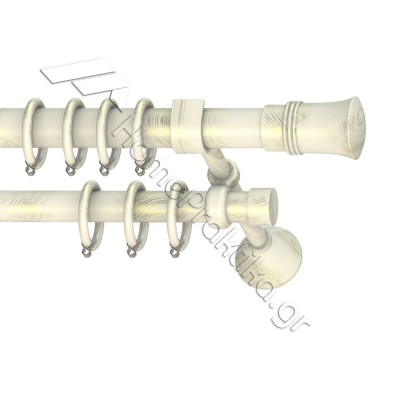 Κουρτινόξυλο Μεταλλικό Διπλό με Σωλήνα Ø25 Anartisi LEON σε χρώμα MY 13