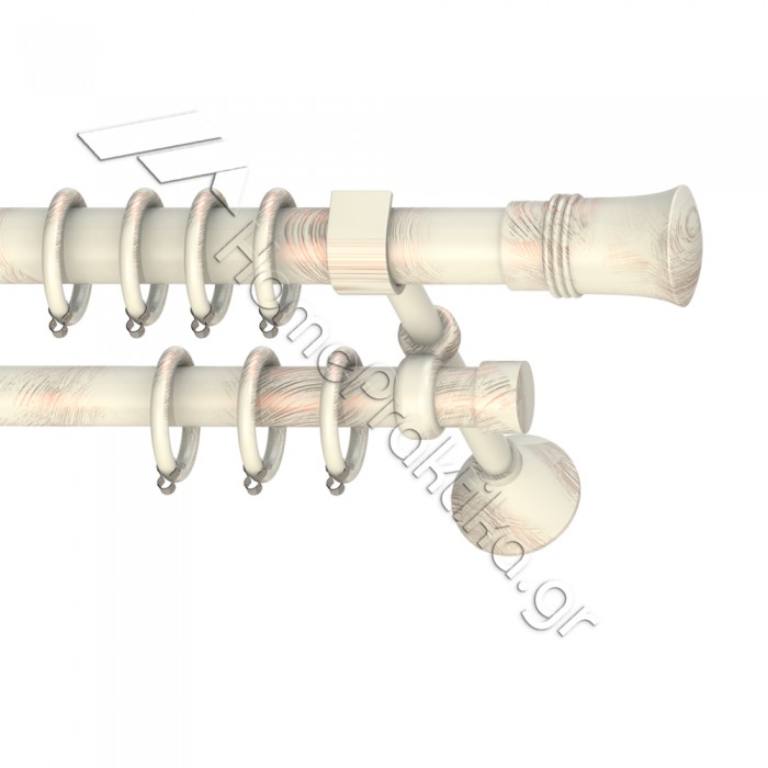 Κουρτινόξυλο Μεταλλικό Διπλό με Σωλήνα Ø25 Anartisi LEON σε χρώμα MY 14