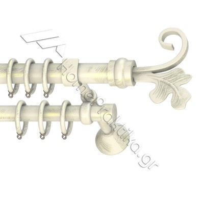 Κουρτινόξυλο Μεταλλικό Διπλό με Σωλήνα Ø25 Anartisi LORENA σε χρώμα MY 13