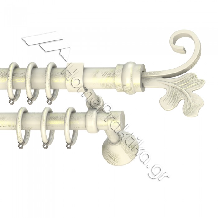 Κουρτινόξυλο Μεταλλικό Διπλό με Σωλήνα Ø25 Anartisi LORENA σε χρώμα MY 13
