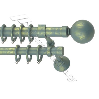 Κουρτινόξυλο Μεταλλικό Διπλό με Σωλήνα Ø25 Anartisi OLIVE σε χρώμα MY 17