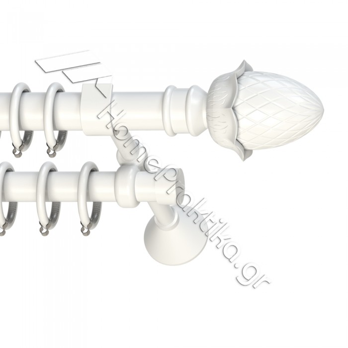 Κουρτινόξυλο Μεταλλικό Διπλό με Σωλήνα Ø25 Anartisi RANIA MY 01