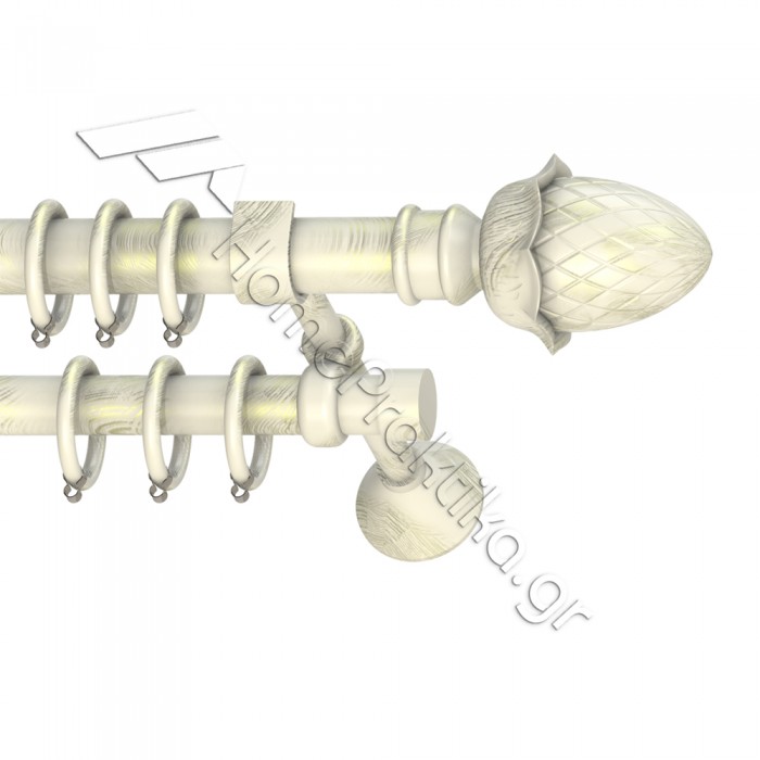 Κουρτινόξυλο Μεταλλικό Διπλό με Σωλήνα Ø25 Anartisi RANIA σε χρώμα MY 13