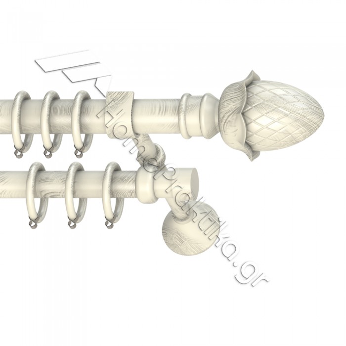 Κουρτινόξυλο Μεταλλικό Διπλό με Σωλήνα Ø25 Anartisi RANIA σε χρώμα MY 15