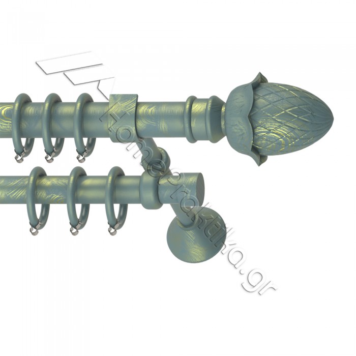 Κουρτινόξυλο Μεταλλικό Διπλό με Σωλήνα Ø25 Anartisi RANIA σε χρώμα MY 17