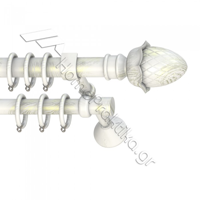 Κουρτινόξυλο Μεταλλικό Διπλό με Σωλήνα Ø25 Anartisi RANIA σε χρώμα MY 34