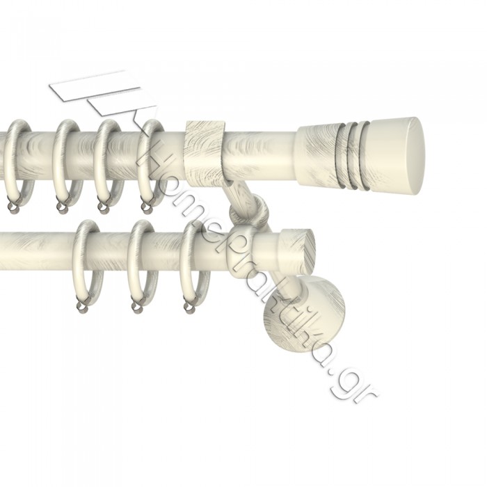 Κουρτινόξυλο Μεταλλικό Διπλό με Σωλήνα Ø25 Anartisi RAVENA σε χρώμα MY 15