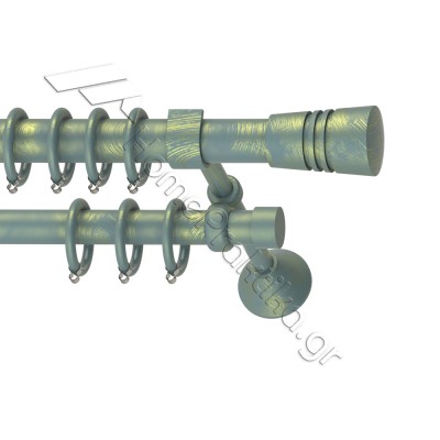 Κουρτινόξυλο Μεταλλικό Διπλό με Σωλήνα Ø25 Anartisi RAVENA σε χρώμα MY 17