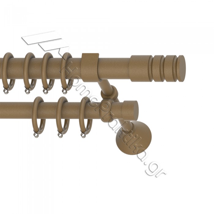 Κουρτινόξυλο Μεταλλικό Διπλό με Σωλήνα Ø25 Anartisi RIGOTO σε χρώμα MY 09