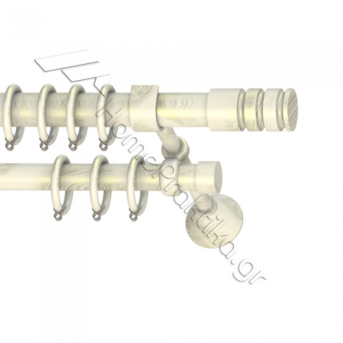 Κουρτινόξυλο Μεταλλικό Διπλό με Σωλήνα Ø25 Anartisi RIGOTO σε χρώμα MY 13