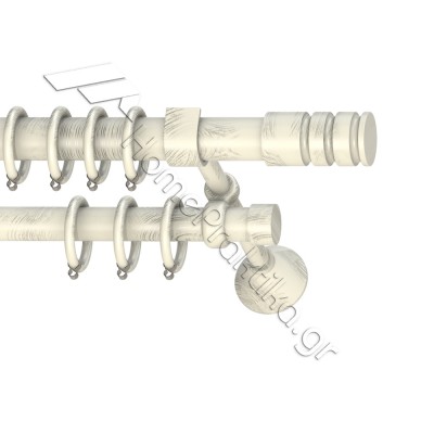 Κουρτινόξυλο Μεταλλικό Διπλό με Σωλήνα Ø25 Anartisi RIGOTO σε χρώμα MY 15