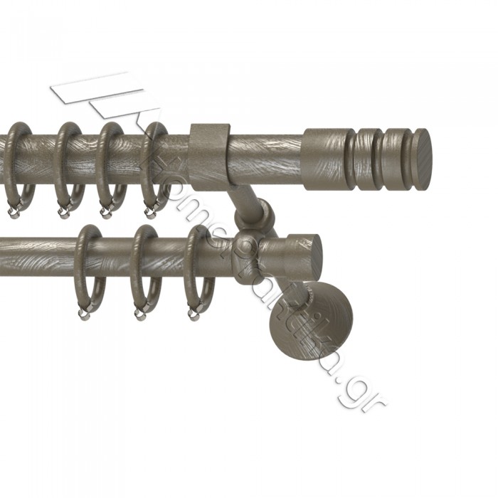 Κουρτινόξυλο Μεταλλικό Διπλό με Σωλήνα Ø25 Anartisi RIGOTO σε χρώμα MY 18