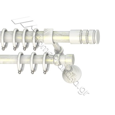 Κουρτινόξυλο Μεταλλικό Διπλό με Σωλήνα Ø25 Anartisi RIGOTO σε χρώμα MY 34