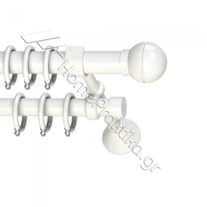 Κουρτινόξυλο Μεταλλικό Διπλό με Σωλήνα Ø25 Anartisi ROMA MY 01