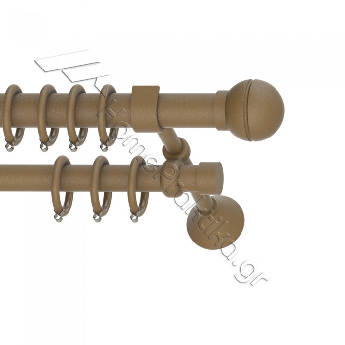 Κουρτινόξυλο Μεταλλικό Διπλό με Σωλήνα Ø25 Anartisi ROMA σε χρώμα MY 09