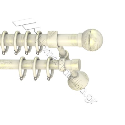 Κουρτινόξυλο Μεταλλικό Διπλό με Σωλήνα Ø25 Anartisi ROMA σε χρώμα MY 13