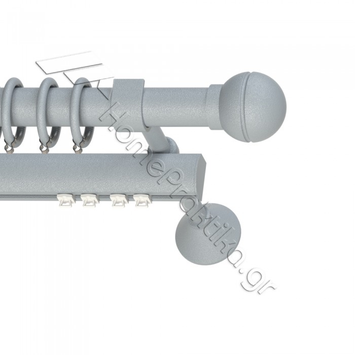 Κουρτινόξυλο Μεταλλικό Διπλό με σιδηρόδρομο Οβάλ Ø25 Anartisi ROMA MY 04