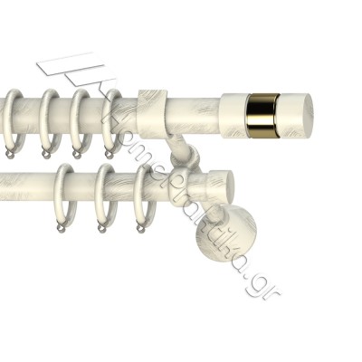 Κουρτινόξυλο Μεταλλικό Διπλό με Σωλήνα Ø25 Anartisi S1 σε χρώμα MY 15 / ΟΡΟ ΓΥΑΛΙΣΤΕΡΟ (MY 15 / ORO POLISHED)
