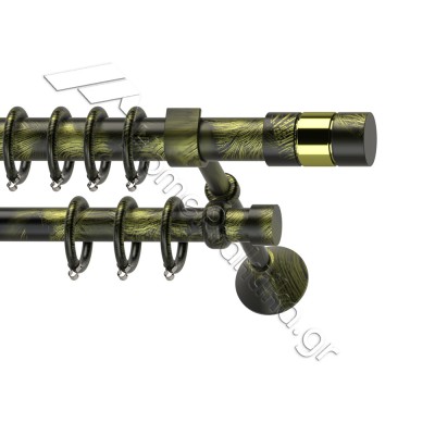Κουρτινόξυλο Μεταλλικό Διπλό με Σωλήνα Ø25 Anartisi S1 σε χρώμα MY 22 / ΟΡΟ ΓΥΑΛΙΣΤΕΡΟ (MY 22 / ORO POLISHED)