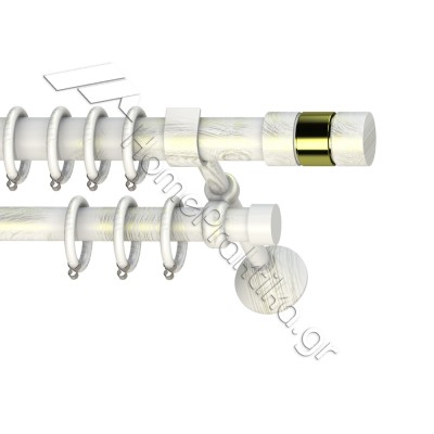 Κουρτινόξυλο Μεταλλικό Διπλό με Σωλήνα Ø25 Anartisi S1 σε χρώμα MY 34 / ΟΡΟ ΓΥΑΛΙΣΤΕΡΟ (MY 34 / ORO POLISHED)