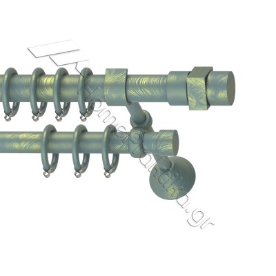 Κουρτινόξυλο Μεταλλικό Διπλό με Σωλήνα Ø25 Anartisi S11 σε χρώμα MY 17