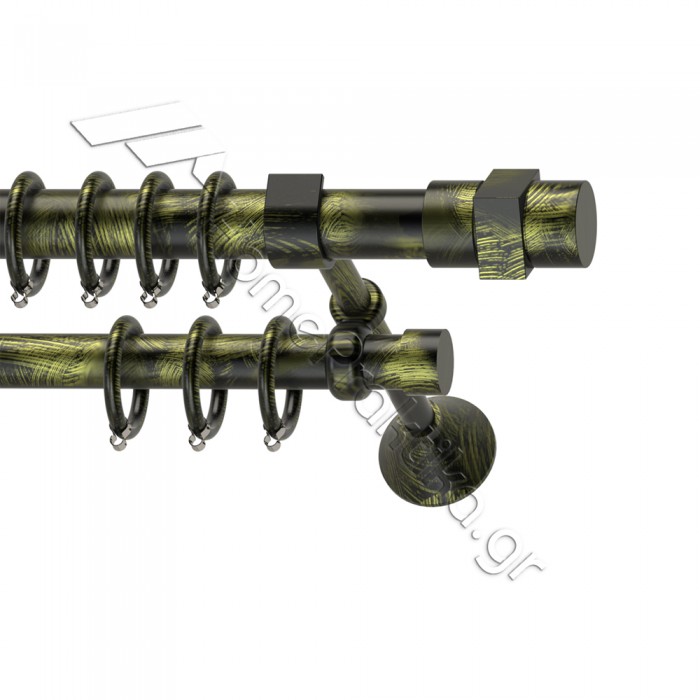 Κουρτινόξυλο Μεταλλικό Διπλό με Σωλήνα Ø25 Anartisi S11 σε χρώμα MY 22