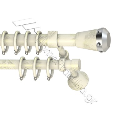 Κουρτινόξυλο Μεταλλικό Διπλό με Σωλήνα Ø25 Anartisi S5 σε χρώμα MY 13 / ΝΙΚΕΛ ΣΑΤΙΝΕ (MY 13 / NICKEL SATINED)