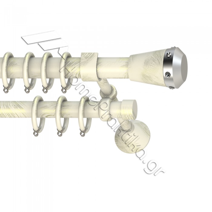 Κουρτινόξυλο Μεταλλικό Διπλό με Σωλήνα Ø25 Anartisi S5 σε χρώμα MY 13 / ΝΙΚΕΛ ΣΑΤΙΝΕ (MY 13 / NICKEL SATINED)