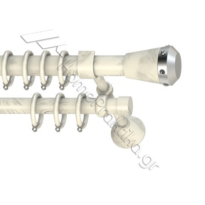 Κουρτινόξυλο Μεταλλικό Διπλό με Σωλήνα Ø25 Anartisi S5 σε χρώμα MY 15 / ΝΙΚΕΛ ΣΑΤΙΝΕ (MY 15 / NICKEL SATINED)