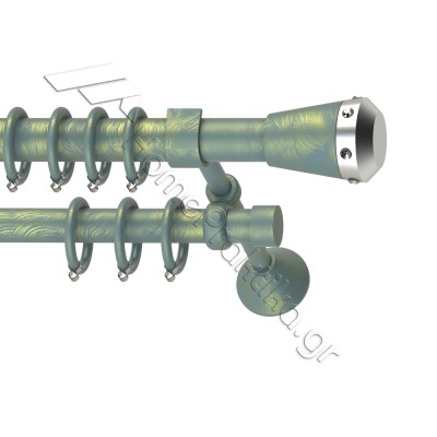 Κουρτινόξυλο Μεταλλικό Διπλό με Σωλήνα Ø25 Anartisi S5 σε χρώμα MY 17 / ΝΙΚΕΛ ΣΑΤΙΝΕ (MY 17 / NICKEL SATINED)