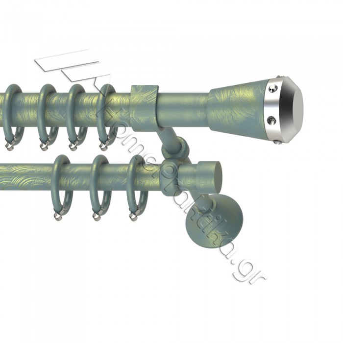 Κουρτινόξυλο Μεταλλικό Διπλό με Σωλήνα Ø25 Anartisi S5 σε χρώμα MY 17 / ΝΙΚΕΛ ΣΑΤΙΝΕ (MY 17 / NICKEL SATINED)