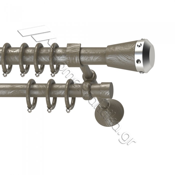 Κουρτινόξυλο Μεταλλικό Διπλό με Σωλήνα Ø25 Anartisi S5 σε χρώμα MY 18 / ΝΙΚΕΛ ΣΑΤΙΝΕ (MY 18 / NICKEL SATINED)