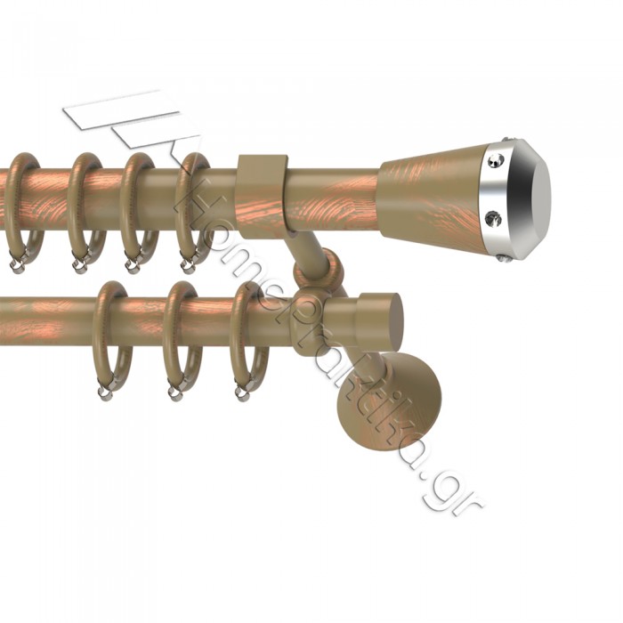 Κουρτινόξυλο Μεταλλικό Διπλό με Σωλήνα Ø25 Anartisi S5 σε χρώμα MY 26 / ΝΙΚΕΛ ΣΑΤΙΝΕ (MY 26 / NICKEL SATINED)