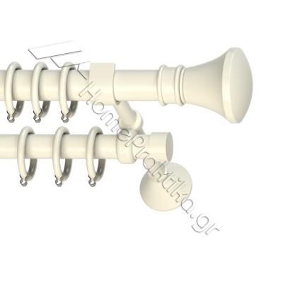 Κουρτινόξυλο Μεταλλικό Διπλό με Σωλήνα Ø25 Anartisi S7 MY 02