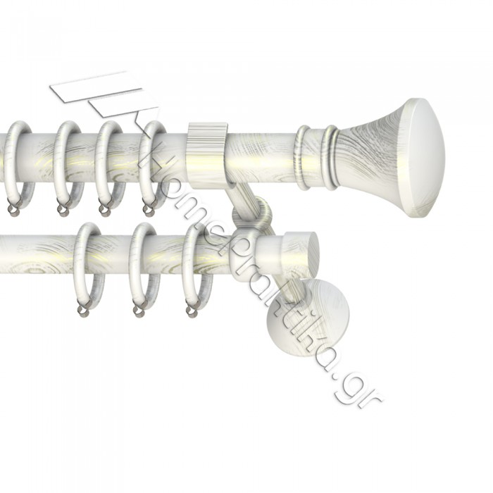Κουρτινόξυλο Μεταλλικό Διπλό με Σωλήνα Ø25 Anartisi S7 σε χρώμα MY 34