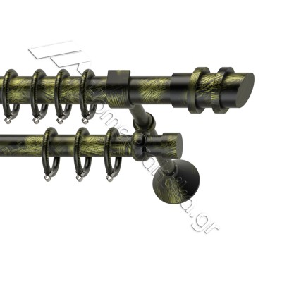 Κουρτινόξυλο Μεταλλικό Διπλό με Σωλήνα Ø25 Anartisi STATUS σε χρώμα MY 22